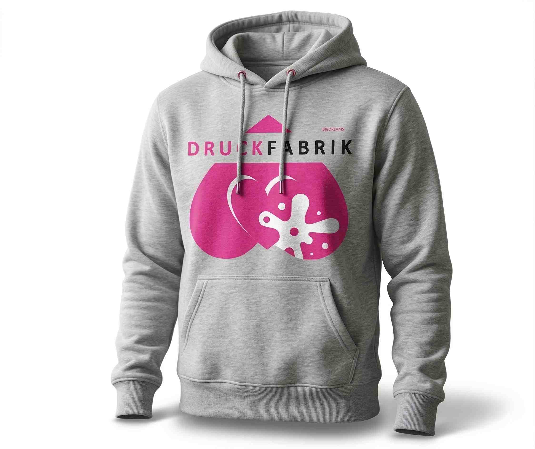 Hoody grau mit Logo bedrucken