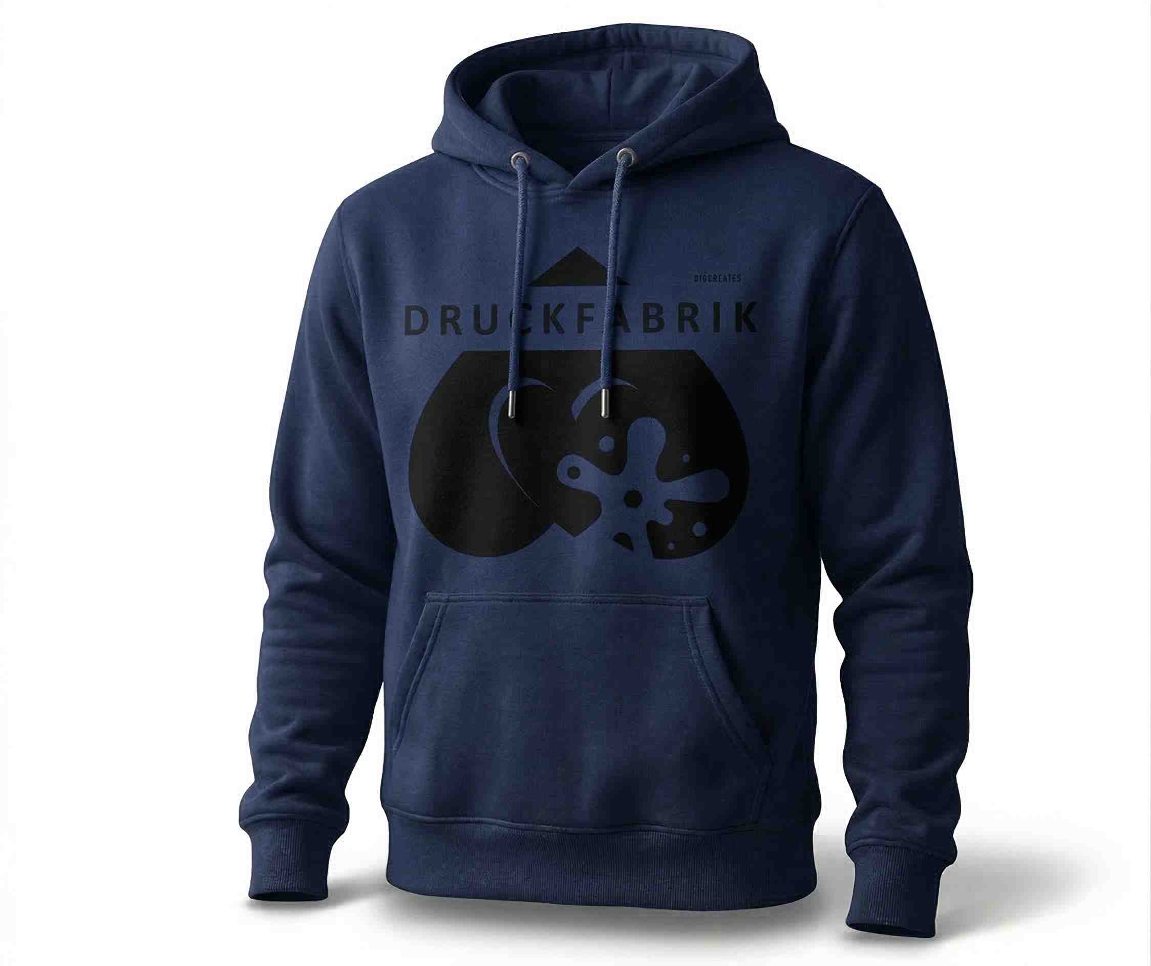 Hoody blau mit Logo bedrucken